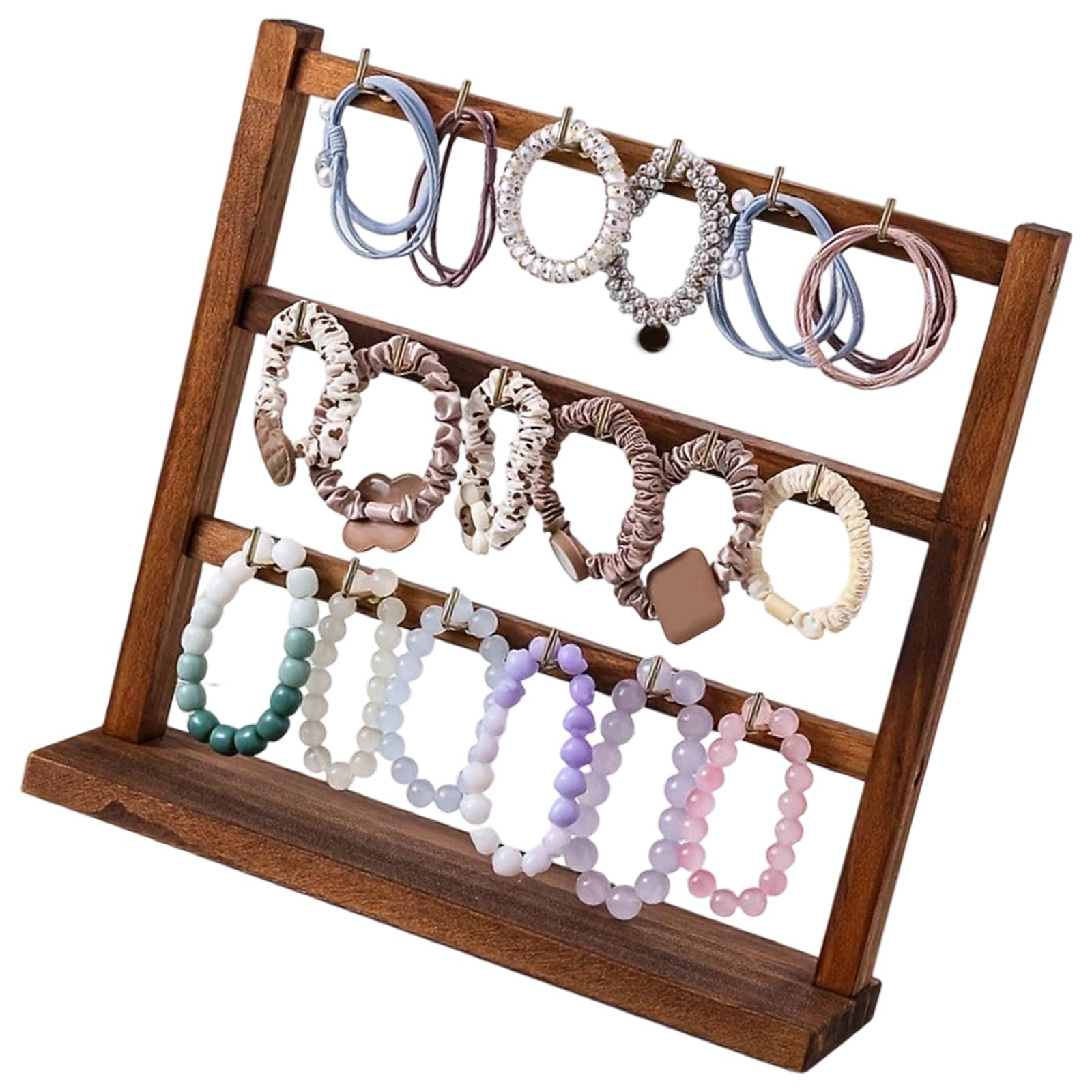 Shntig B Sturdy Wood Multi Purpose Jewelry Holder Jewelry Organizers For Earrings Pendants And Keychains Exhibition Wooden Display Stand