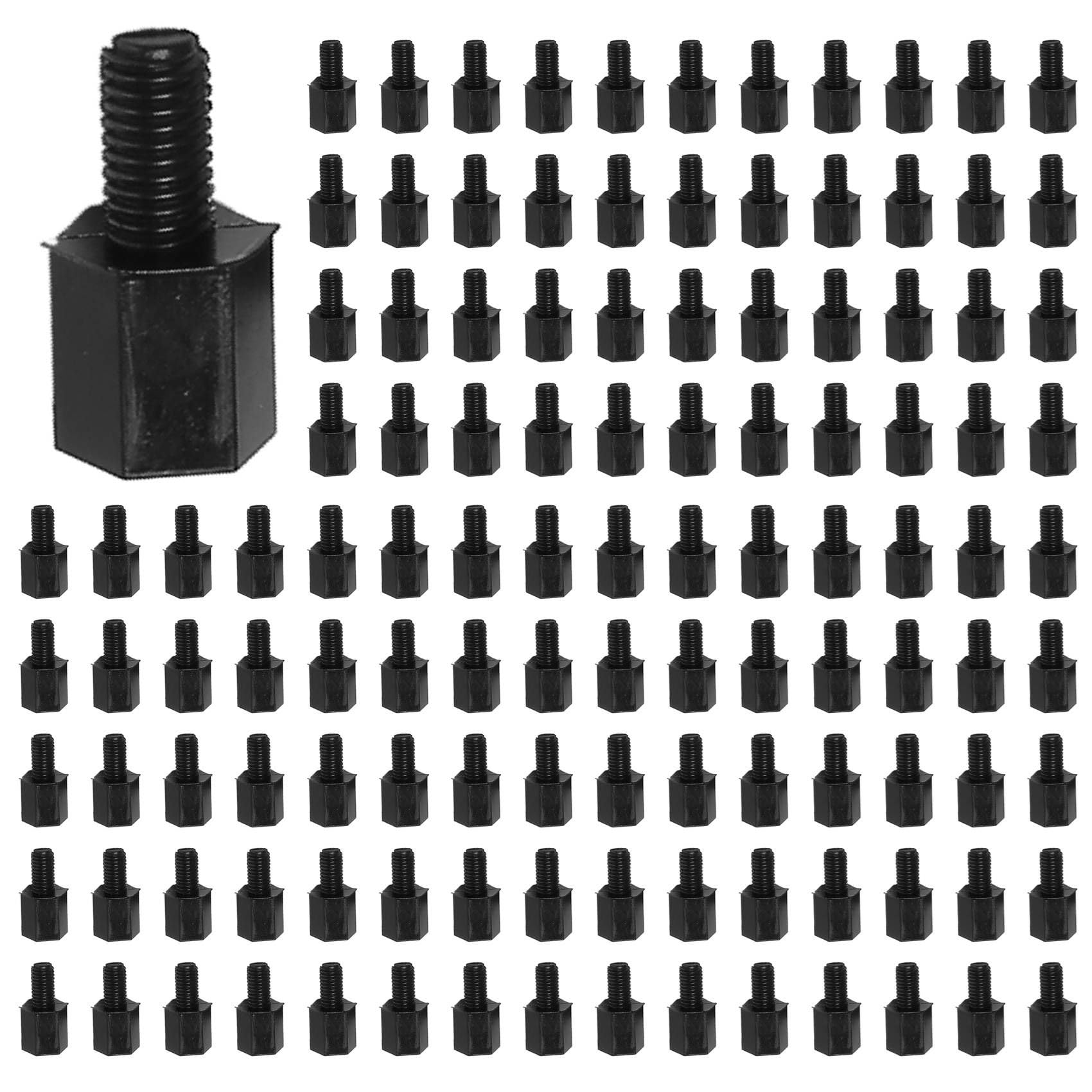 Jnchdghwa Men's Black 400X Motherboard Nylon Hex Standoff Threaded Spacer M3 Thread 6+6Mm
