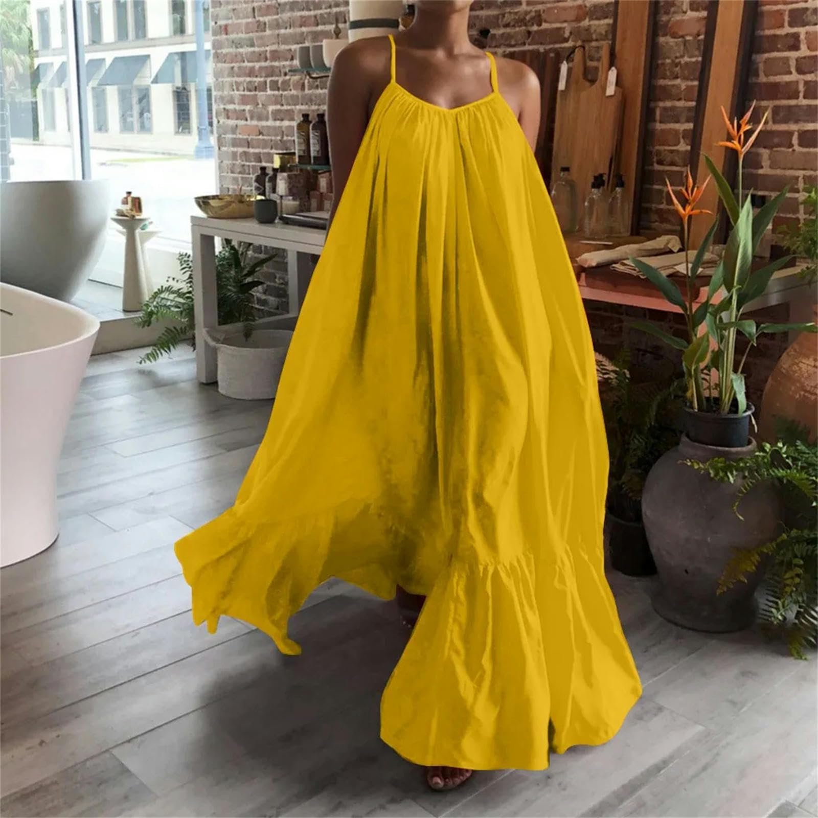 Sukienka bez rękawów Swing Back Maxi Długie Ramiączka Sukienka Midi Vestidos De Holiday
