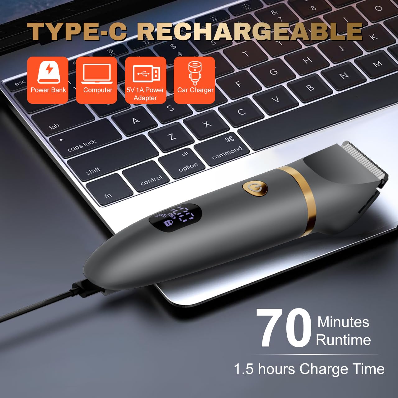 Scttomon Intimrasierer Body Groomer Shaver Trimmer für Männer Körperhaartrimmer Rasierer Herren Intimbereich Nasenhaartrimmer Körperrasierer LCD-ANZEIGE Wasserdicht Nass/Trocken Foil Shaver 3 in 1