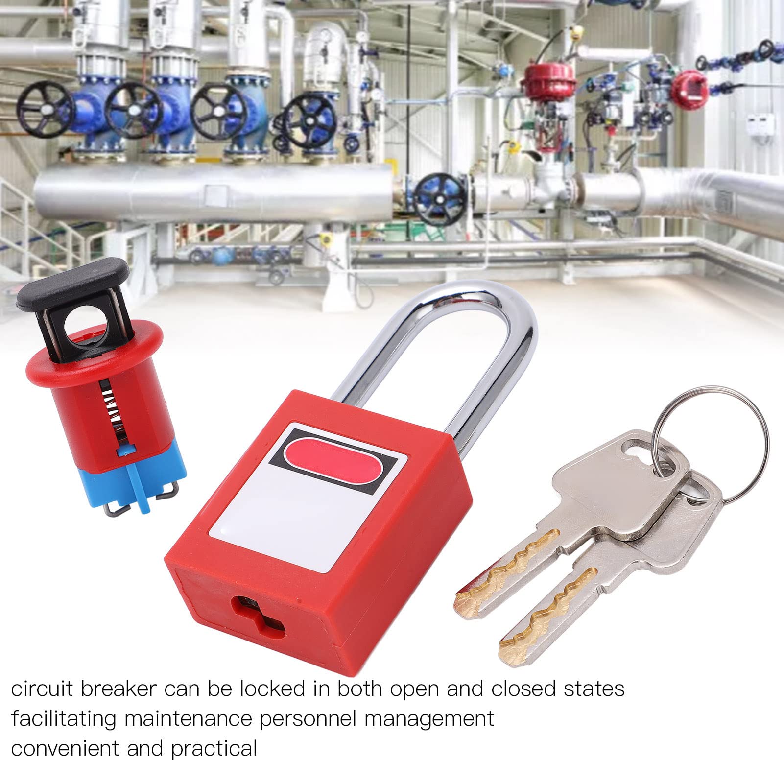 Miniature Circuit Breaker Lockout Device Safety Padlock Circuit Breaker Lock for Industry Electric Power for Lock Out Tag Out Electrical Safety Device (MPCI)