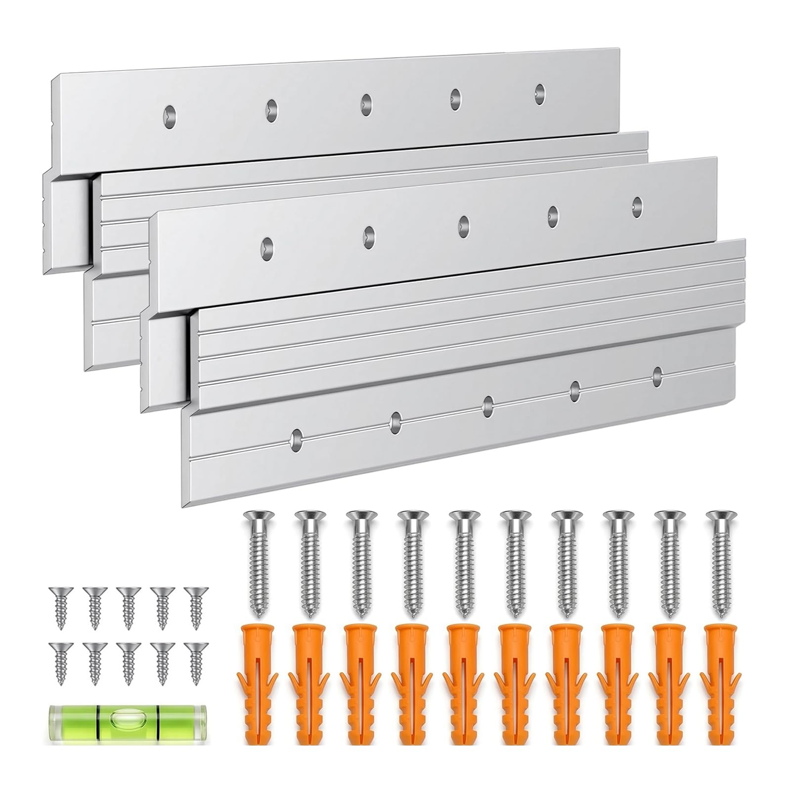 2 Pairs 12 Inch French Cleats Bracket, Aluminum Picture Hanging Kit, Heavy Duty Wall Mounting Bracket, Z Bar Hanger for Photo Frame Mirror Canvas Whiteboard Shelf Artwork Shelf Artwork, Home Office