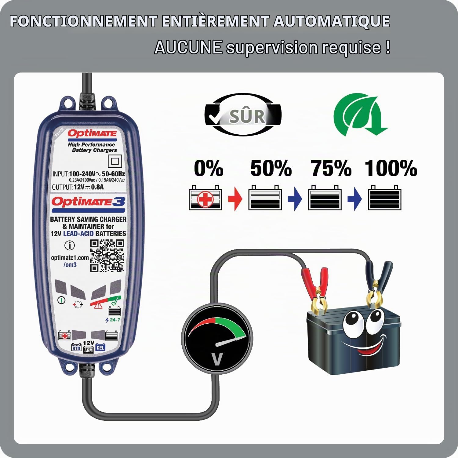 Tecmate 3807-0261 Optimate 3 Global Battery Charger