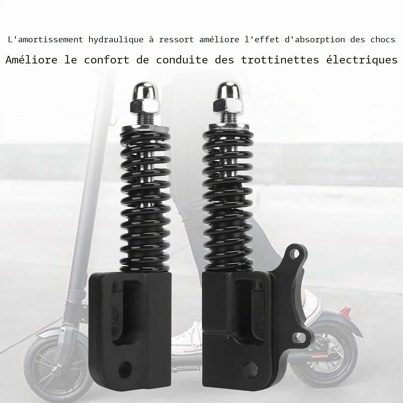 10 Pouces Scooter Électrique Fourche Avant Ressort Hydraulique Amortisseur Suspension Acier Inoxydable Amortisseurs de Vibrations Gauche Et Droite Paire Noire
