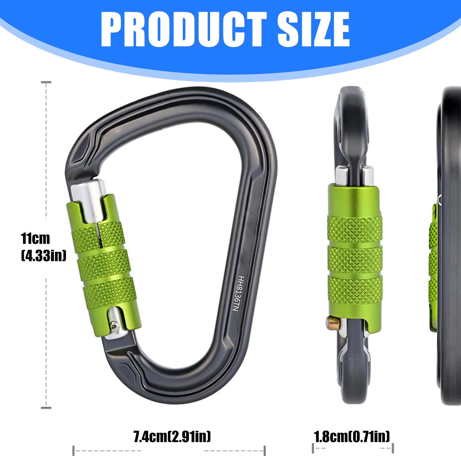 Moschettone in lega di alluminio a forma di D Gancio chiave Arrampicata Fibbia Outdoor Strumento Alpinismo Fibbia Attrezzatura Arrampic