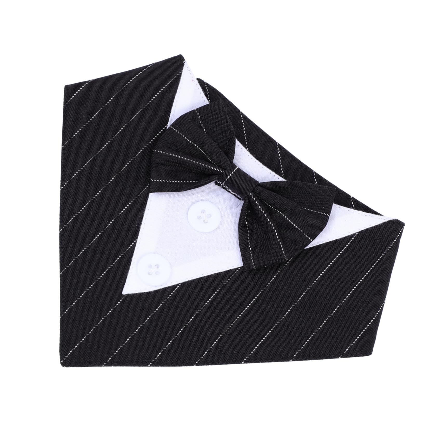 Collier accessoire noir rayé et bandana pour chiens de mariage BESPORTBLE