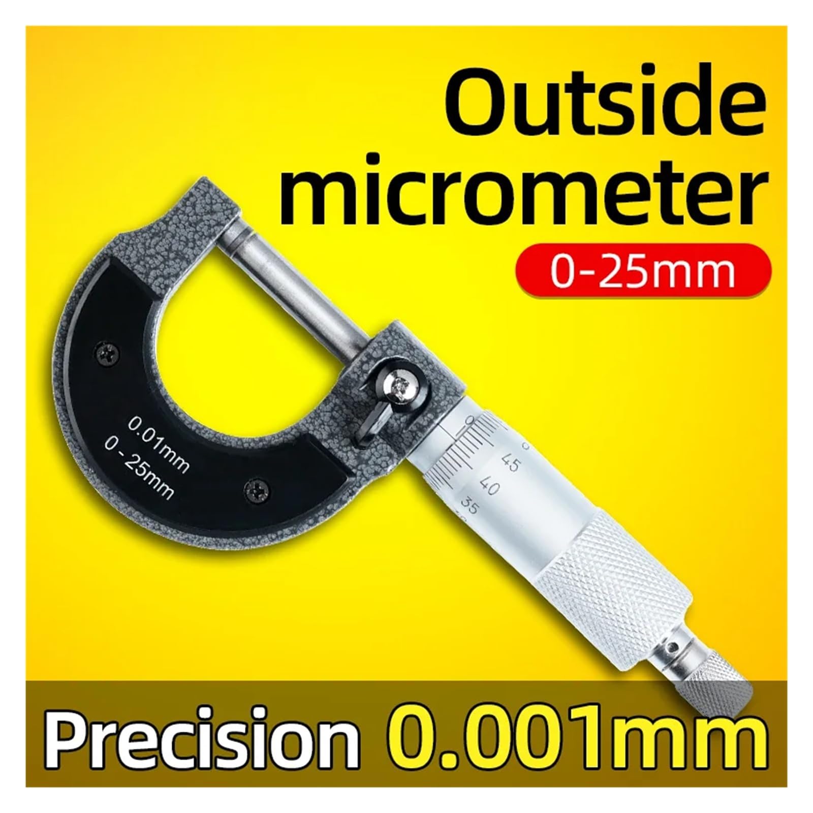 Micrómetro de calibre 0-25 mm 0,01 mm exterior calibrador métrico herramienta de medición mecánica Mide cualquier cosa(50-75mm)