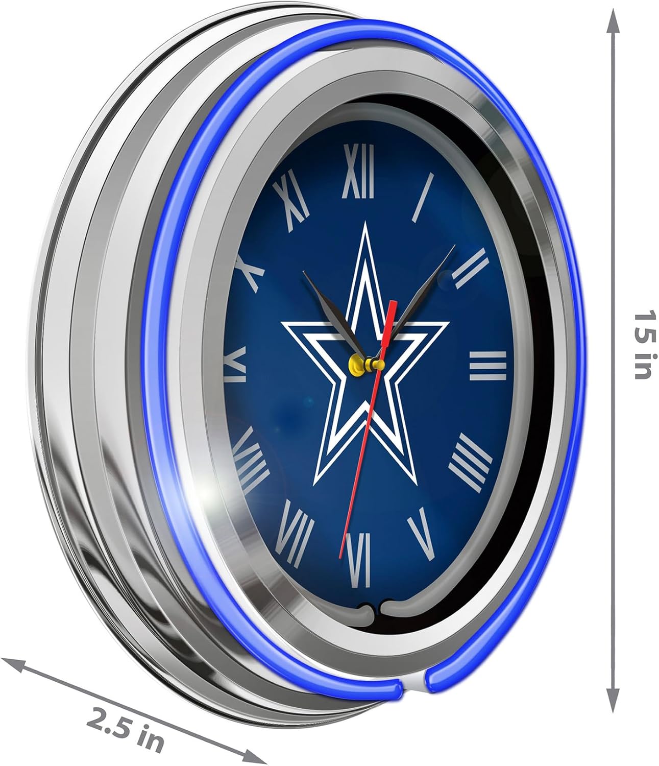 Imperial Dallas Cowboys 15" Team Color Neon Clock