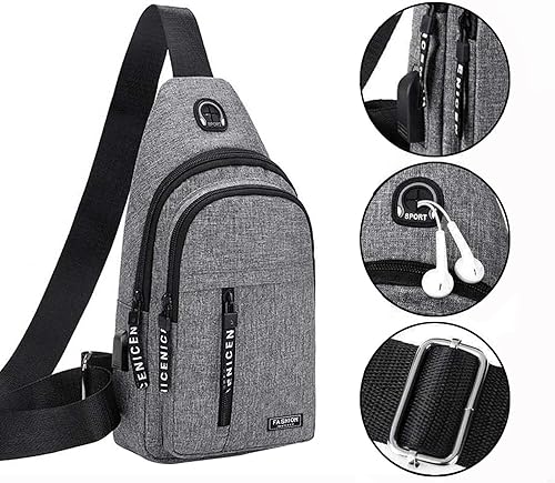 Miniatura 6 de Crossbody Sling Bag, Waterproof Sling Backpack Bag with USB Charging Port, Small Sling Crossbody Chest Shoulder Bag