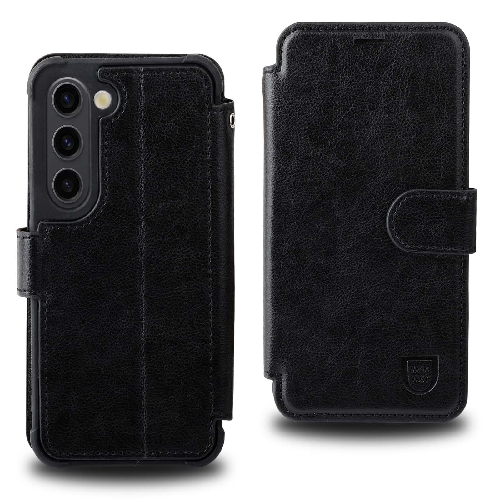 VANAVAGY Compatible for Galaxy S23 Wallet Case, 12ft Drop Protection, RFID Blocking PU Leather Flip Cover - Image 3