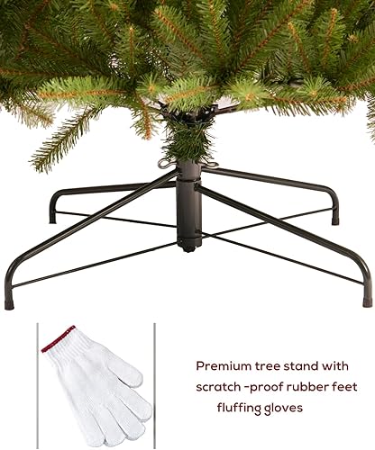 Miniatura 6 de Amaoasis Árbol de Navidad preiluminado de abeto artificial de primera calidad con 600 luces LED de doble color de 6 pies, con bisagras, se siente