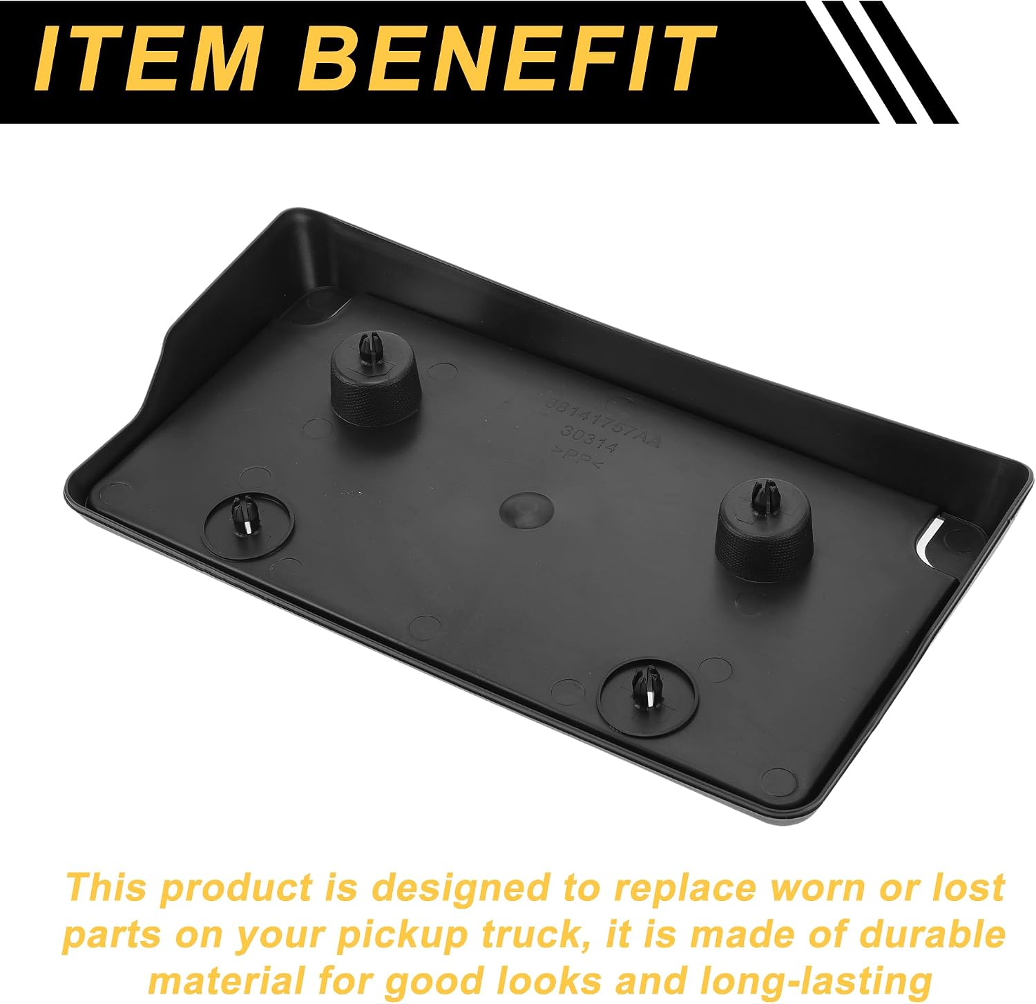License Plate Bracket for Dodge for Ram 1500 2013-2019 Front Bumper License Plate Frame Bracket Holder Mounting Accessories Plastic W/Screws 1 Set
