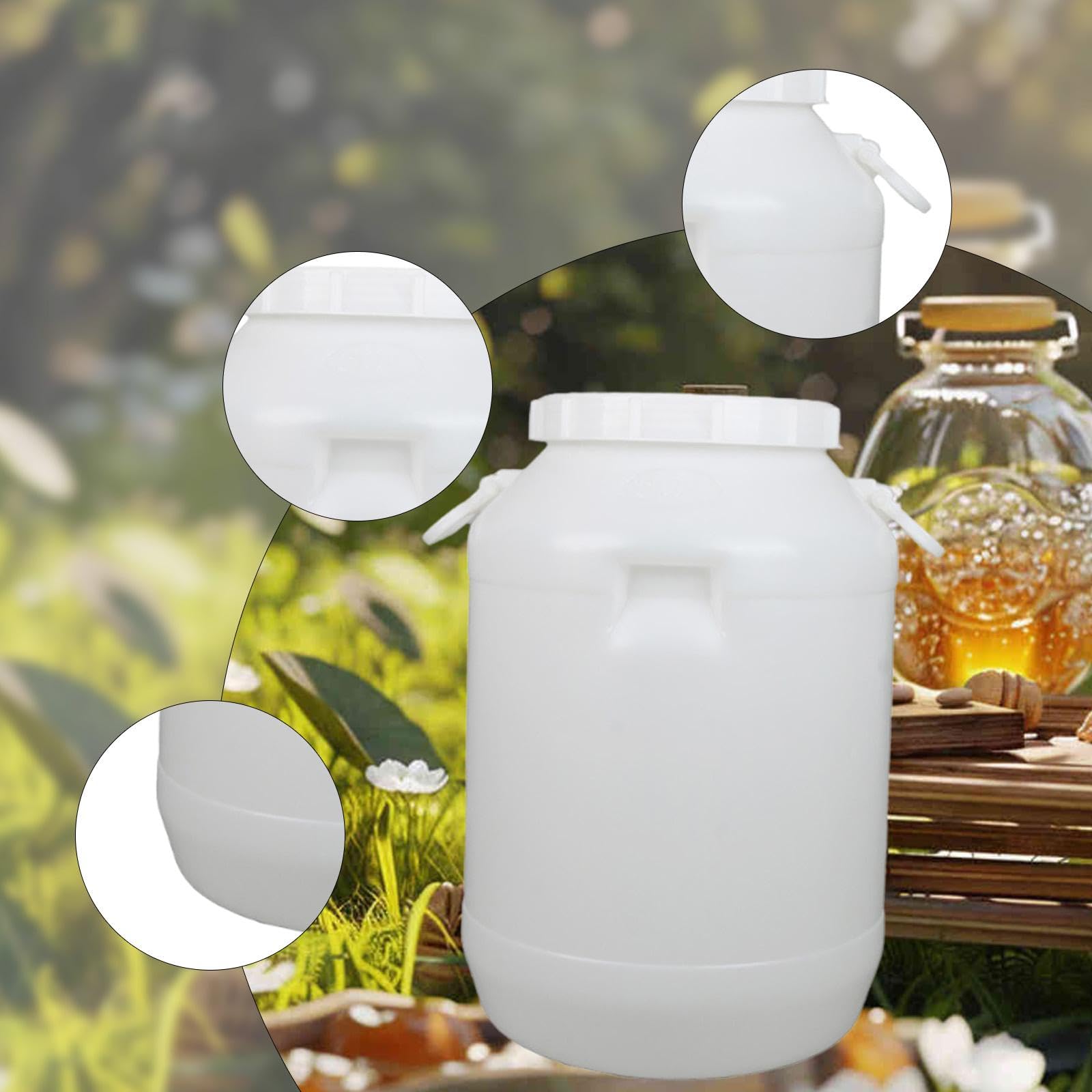 Barile Dell'acqua per Fermentazione Alimentare Contenitore Spesso HDPE con Coperchio E Manico Adatto a Conservazione Sottaceti Cucina Raccolta a, 30 Litri