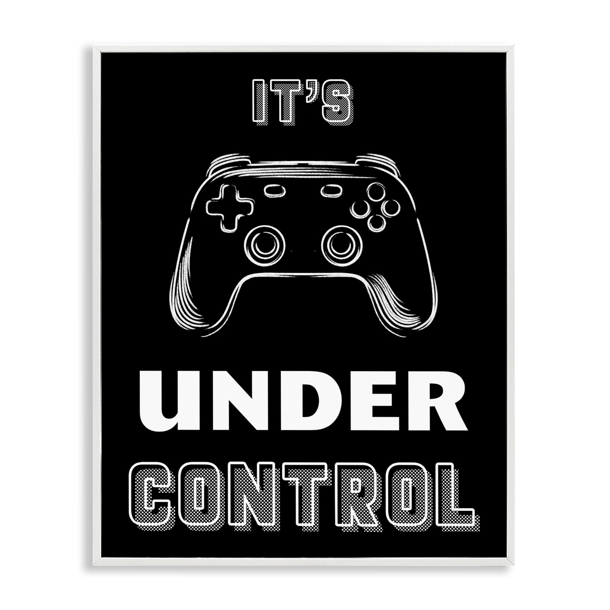 Stupell Industries 'Under Control Gamer', Framed Giclee Art, White, 11 x 14 Inches, Easy to Hang and Sturdy, Made in USA, by Marcus Prime