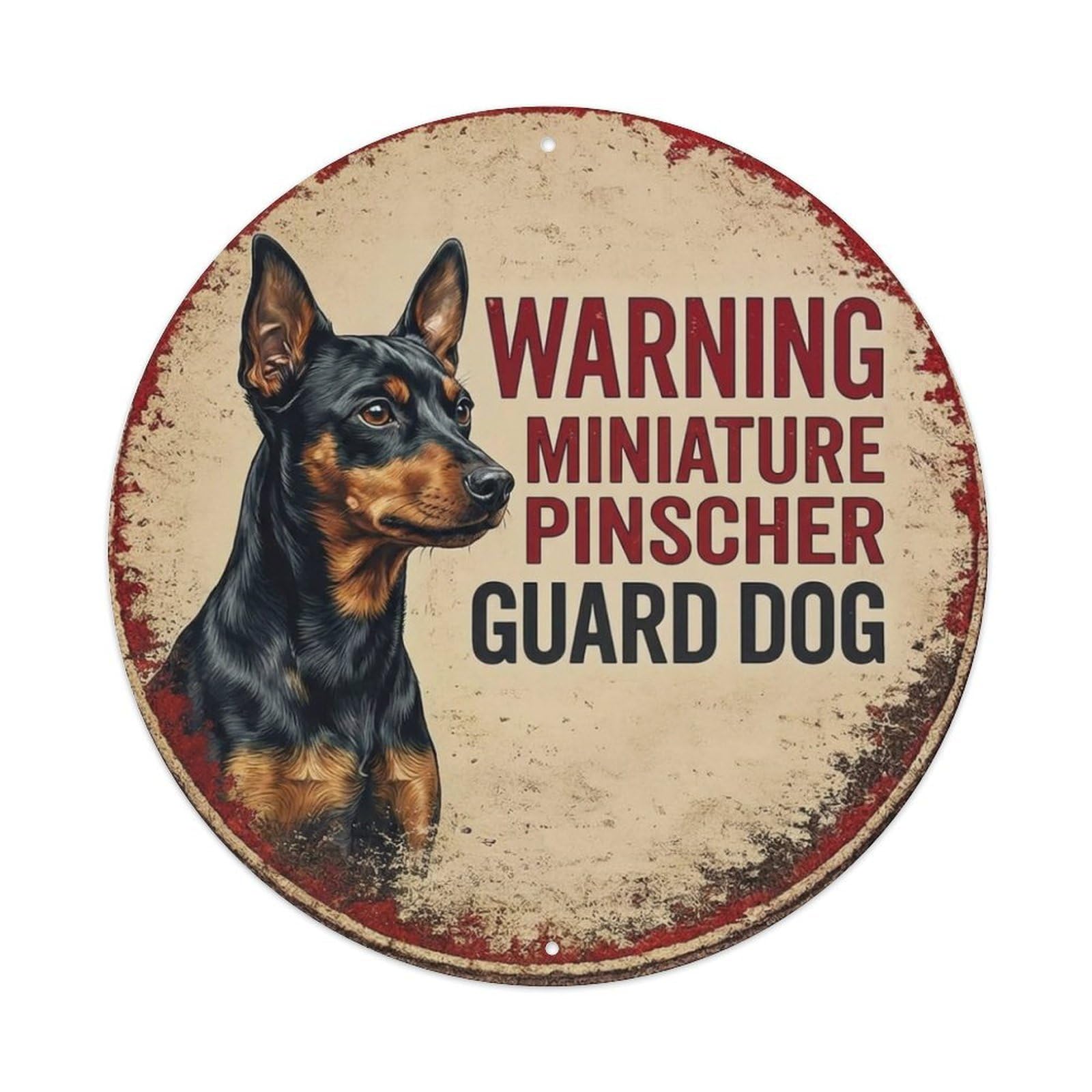 Tgrcjimh Style Metal Tin Sign Vintage Warning Miniature Pinscher