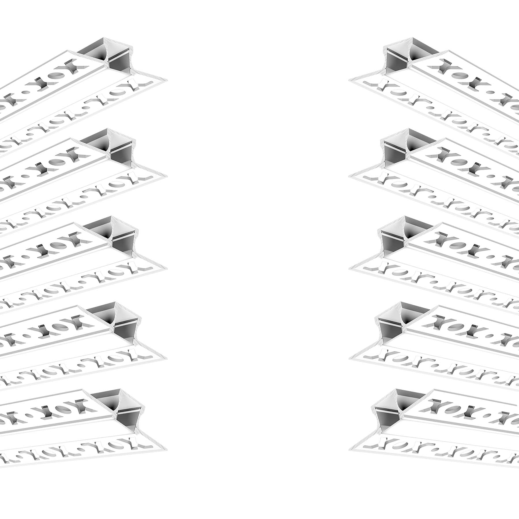 G.W.S® Plaster-in Trimless Recessed LED Profile, 10-Pack Aluminium Channel for LED Strip Light, 1 Metre 57mmx14.4mm (201-C5715)