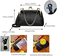 Vista 2 de Bolso pequeño de cadena vintage para mujer, bolso de piel sintética con cierre de beso