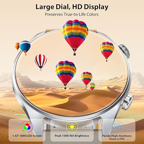 Miniatura 3 de Relojes de fitness para hombres y mujeres con GPS, monitor de frecuencia cardíacasueño, reloj inteligente de 1.43 pulgadas, AMOLED Touchsreen, 3ATM