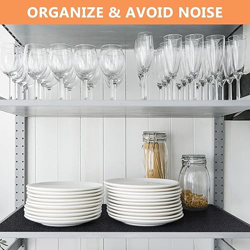 Miniatura 6 de WochiTV Revestimiento de estante para armarios, cajones de 13.78 x 78.7 pulgadas, tapete de espuma antideslizante no adhesivo para cocina, despensa,