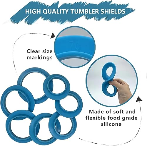 Miniatura 8 de SECOPIN Protectores de vaso para llantas epoxi, suministros de fabricación de vasos, inserto de silicona para girador de vaso, escudo de aerosol de