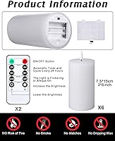 Vista 24 de VIHOSE White Flameless Candles Set Flickering LED Flameless Candles with Remote and Timer Flat Top Battery Operated Candle for Wedding Outdoor Home