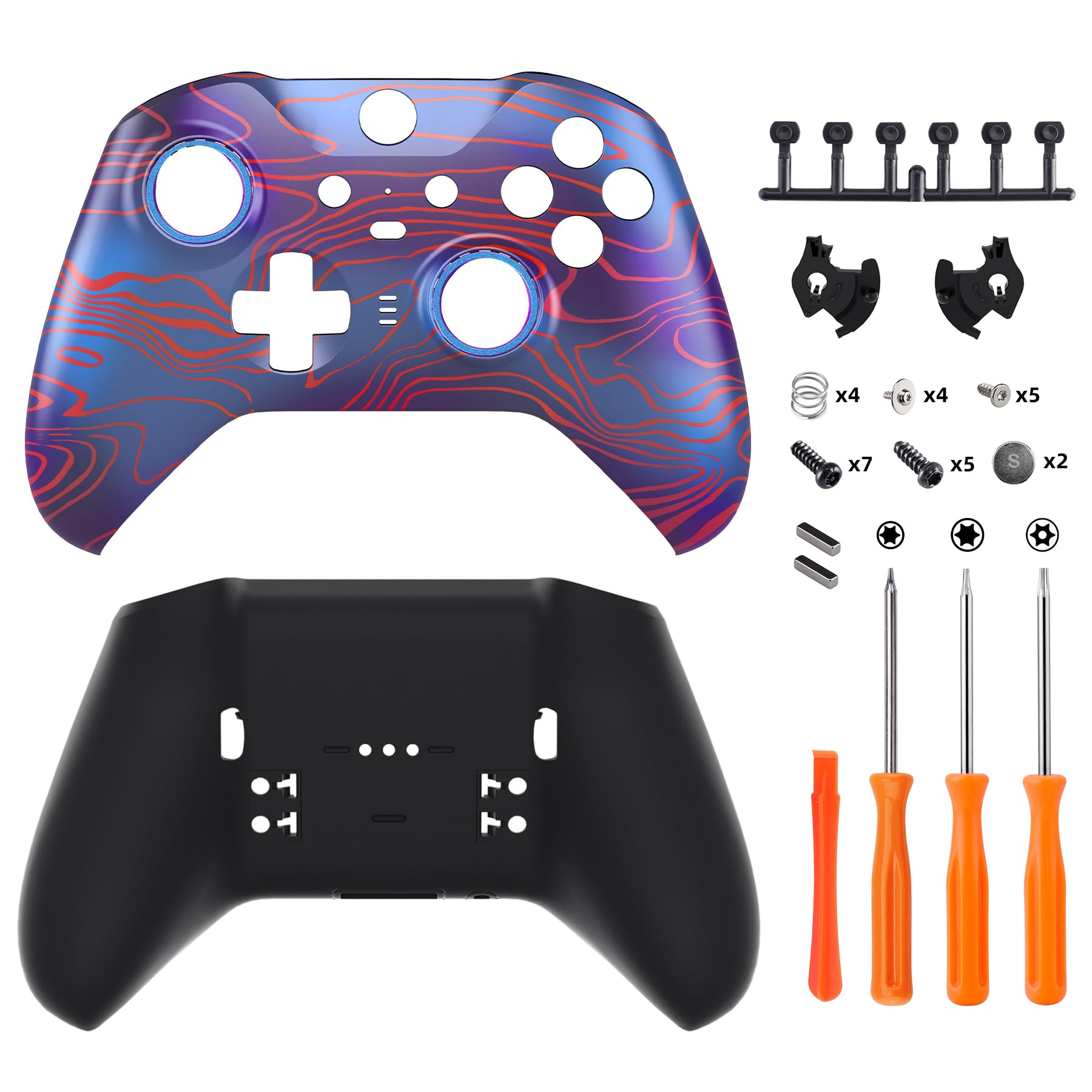 eXtremeRate Damascuscamo Patterned Faceplate Shell + Black Bottom Shell for Xbox Elite Series 2, for Elite Series 2 Core Controller