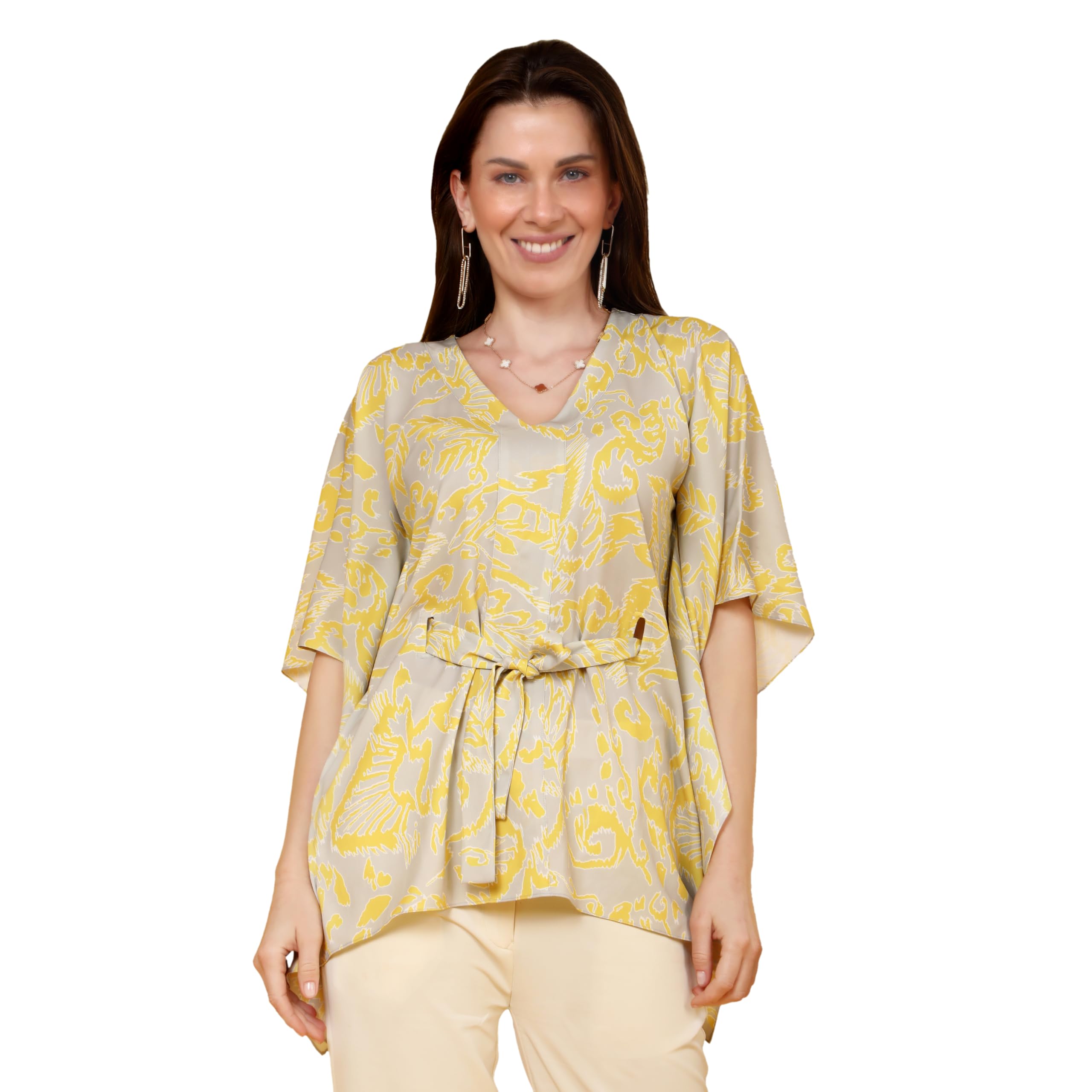 Western Kaftan for Women | Regular Wear,Polyester Blend Material Printed Kaftan For Girls | Girls Summer Clothing Tops | Stylish Sleeve, Regular fit Tops-image-33