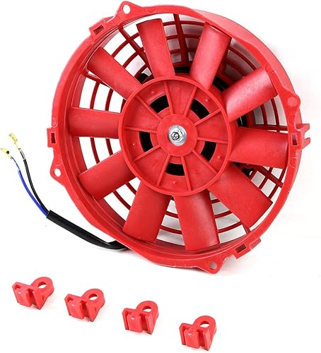 Miniatura 3 de Juego de ensamblaje para ventilador eléctrico de automotor de alto rendimiento de Dynasty, juego de 2, Rojo