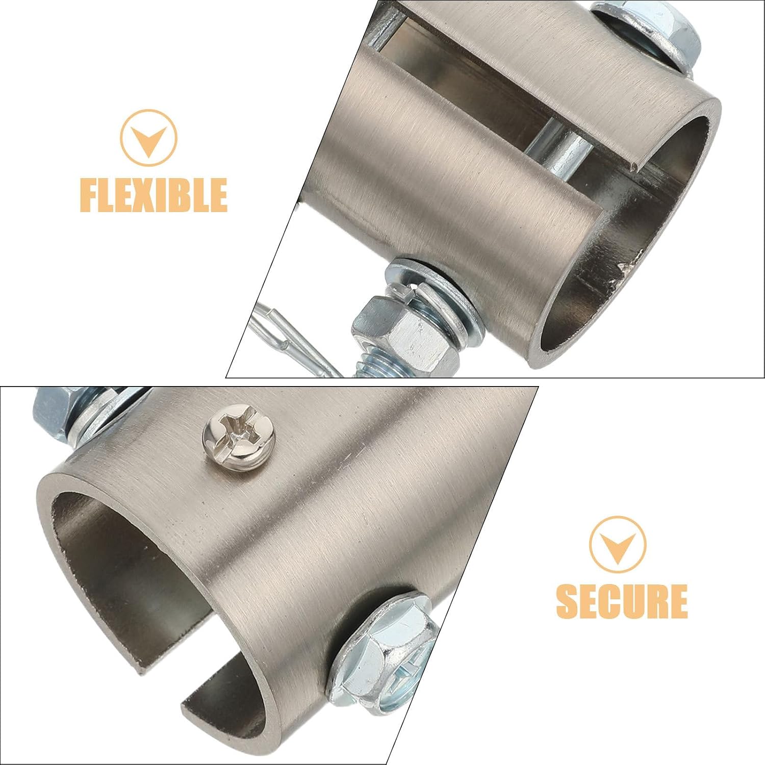 Operitacx 2pcs Ceiling Fan Downrod Coupler with Open-Slot Design, Fits 1in /26.5mm OD Various Non-Threaded Rod, Ceiling Fan Downrod Fitting