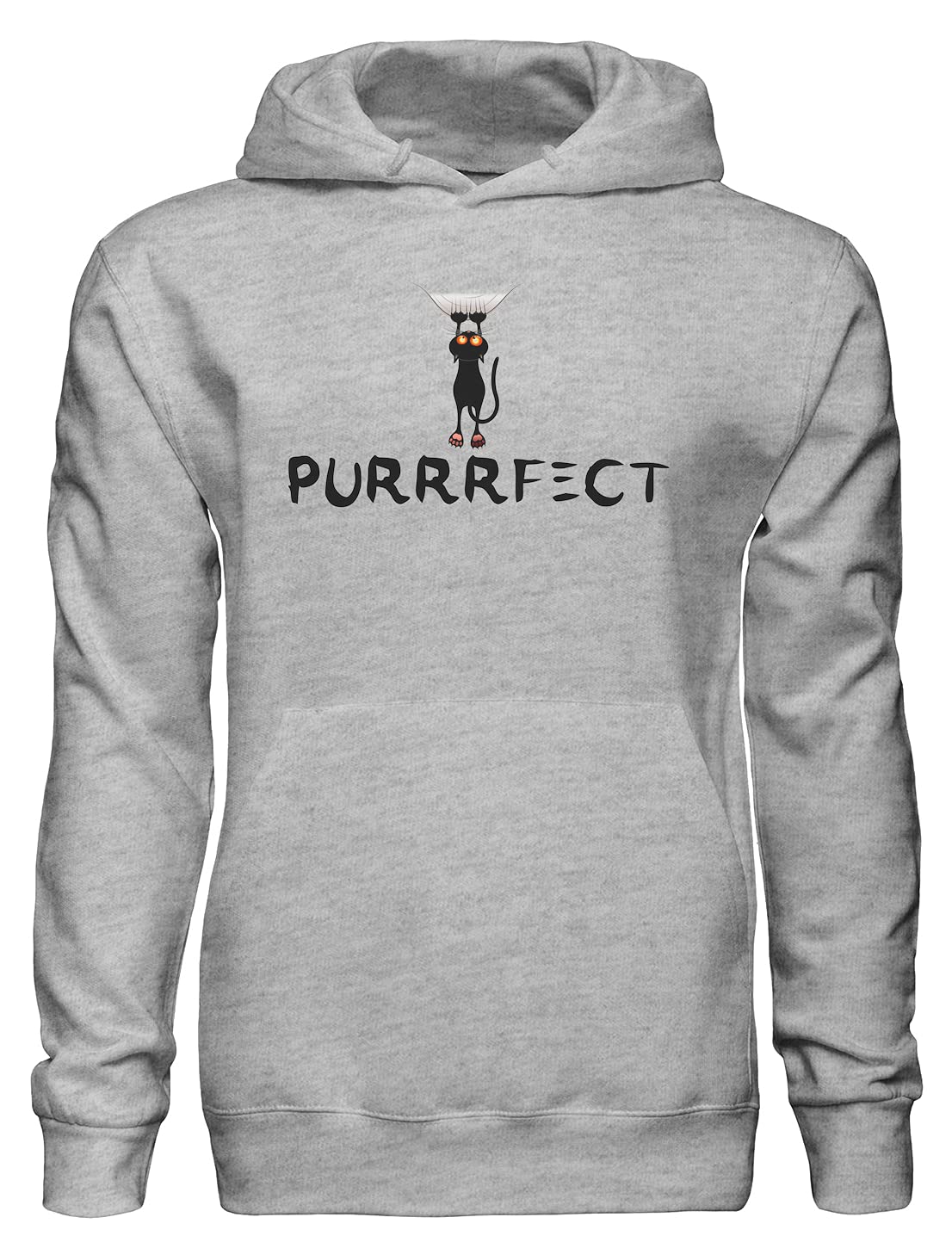 Purrfect. Cat Sliding Down Design Pullover Hoodie bnft