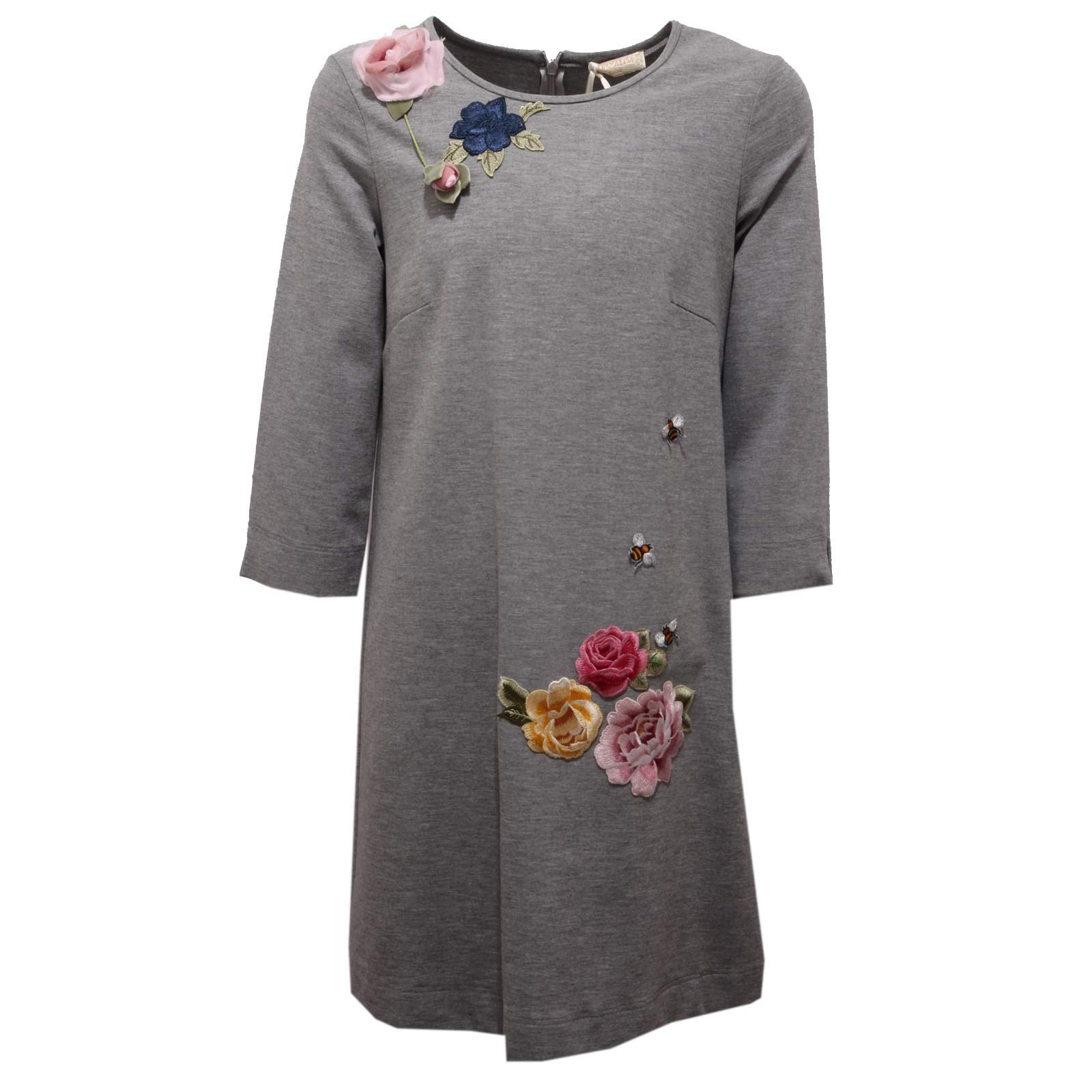 5690AC vestito bimba GIRL MONNALISA CHIC abito 3/4 sleeve grey dress kids