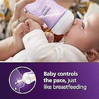 Vista 2 de Philips Avent - Biberón natural con boquilla de respuesta natural, morado, 9 onzas, paquete de 4, SCY903/34