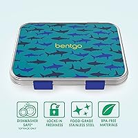 Vista 3 de Bentgo Lonchera de acero inoxidable para niños, resistente a las fugas, 3 compartimentos con recipiente de silicona adicional, duradera, ecológica