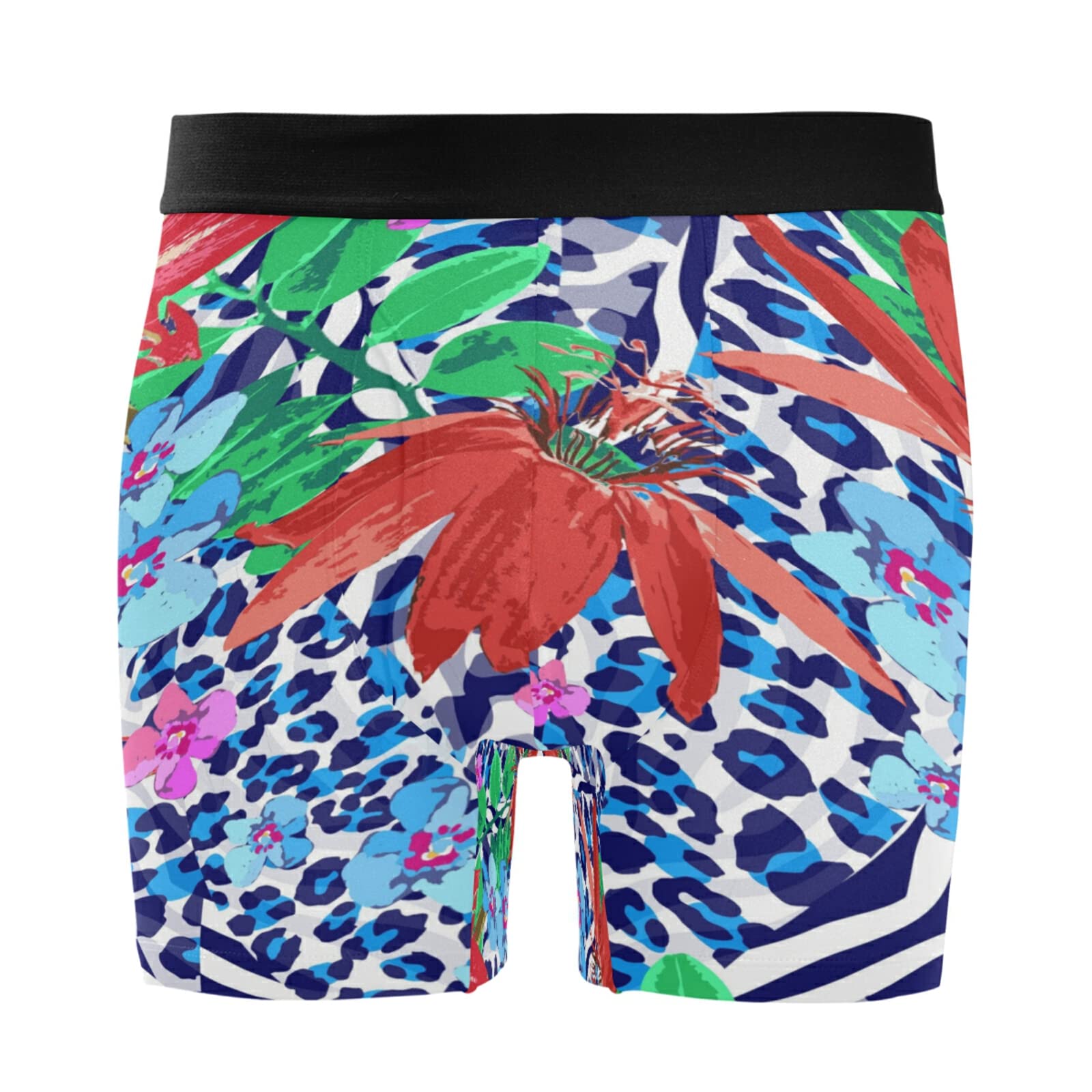 Bóxer para hombre Vnurnrn de diseño floral azul con acabados de alta comodidad pack de 2 7