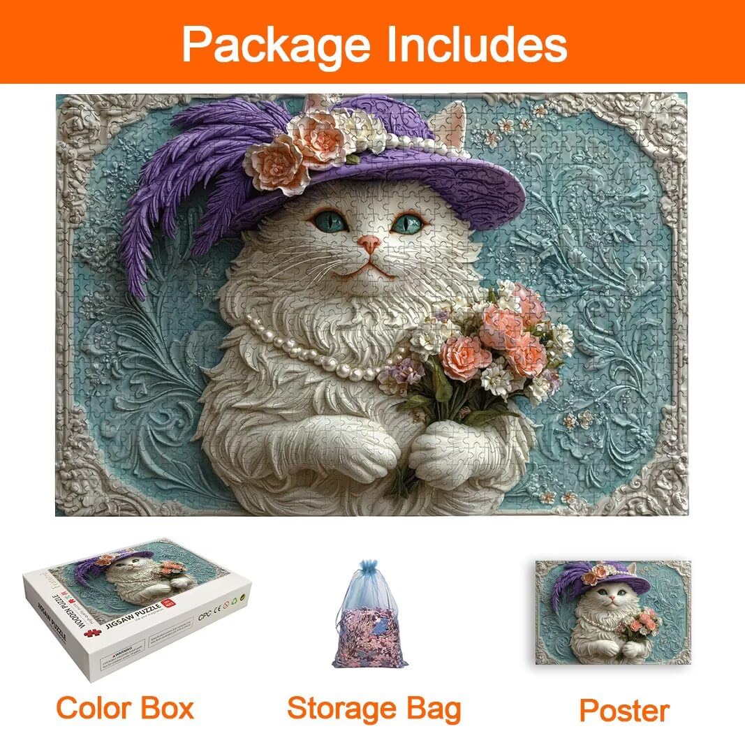 Puzzle 2000 Pezzi, Puzzle Gatto, Misura: 100x71cm, Regalo Donna/Uomo -8681