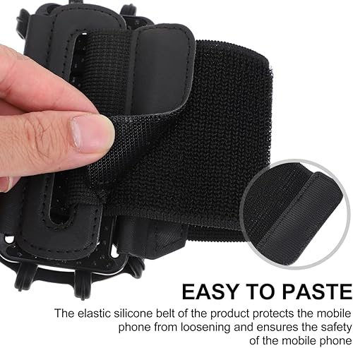 Miniatura 2 de HOMSFOU Soporte de teléfono desmontable giratorio de 360 para deportes al aire libre, correa de silicona para correr, ciclismo, senderismo y