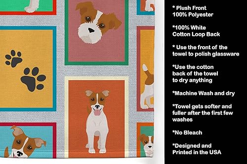 Miniatura 5 de Caroline's Treasures MLM1166KTWL - Lotes de toallas de cocina de Jack Russell Terrier rojas y blancas, paños de cocina, toalla de baño decorativa