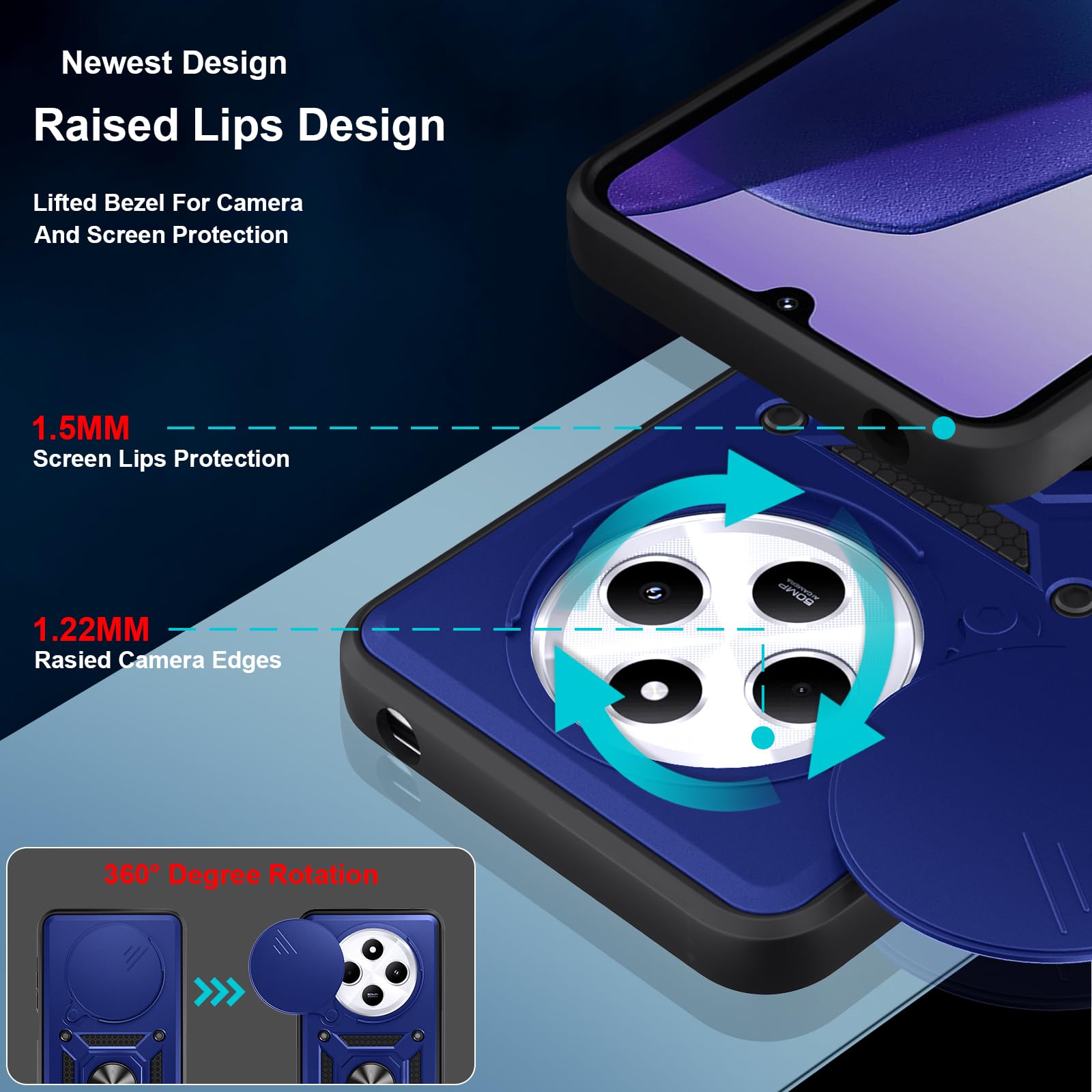 Verre Trempé Yohii Coque Pour Xiaoi Redi 12C 6.71", Avec 2 Piu00e8ces Verre Trepu00e9 Redmi A5