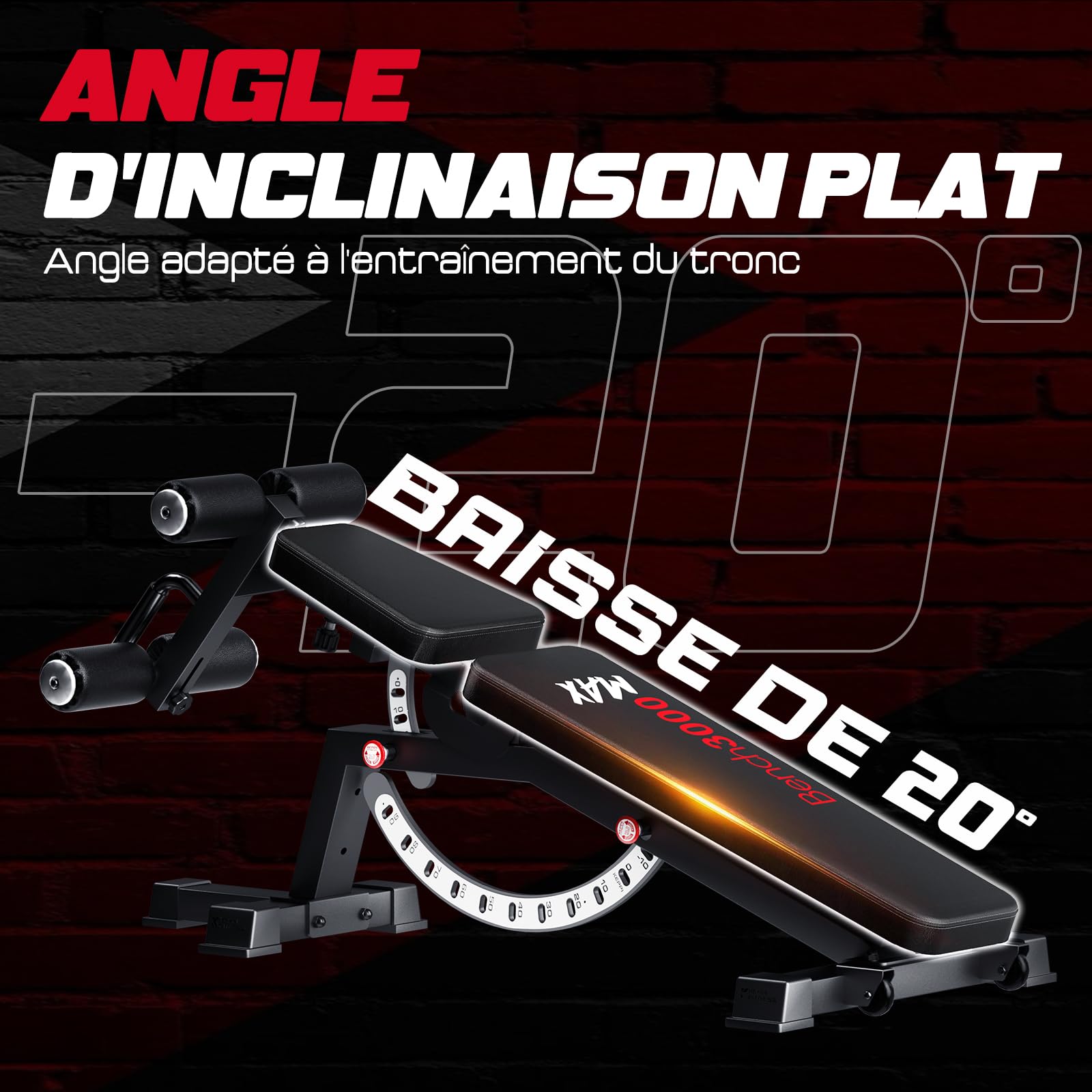 Keppi Banc Musculation, Capacité de 600 kg, Réglable et Robuste pour Salle de Sport à Domicile, Entraînement Complet du Corps avec Extension des Jambes et Prêcheur - Bench3000 Max