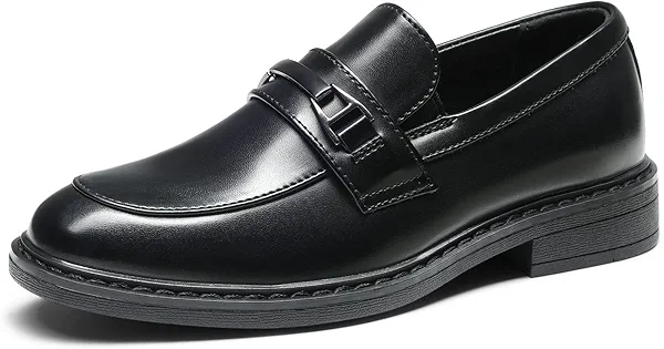 Bruno Marc SBLS2322K Boys Dress Slip-on Penny Loafer,Black, Size 3 Little Kid