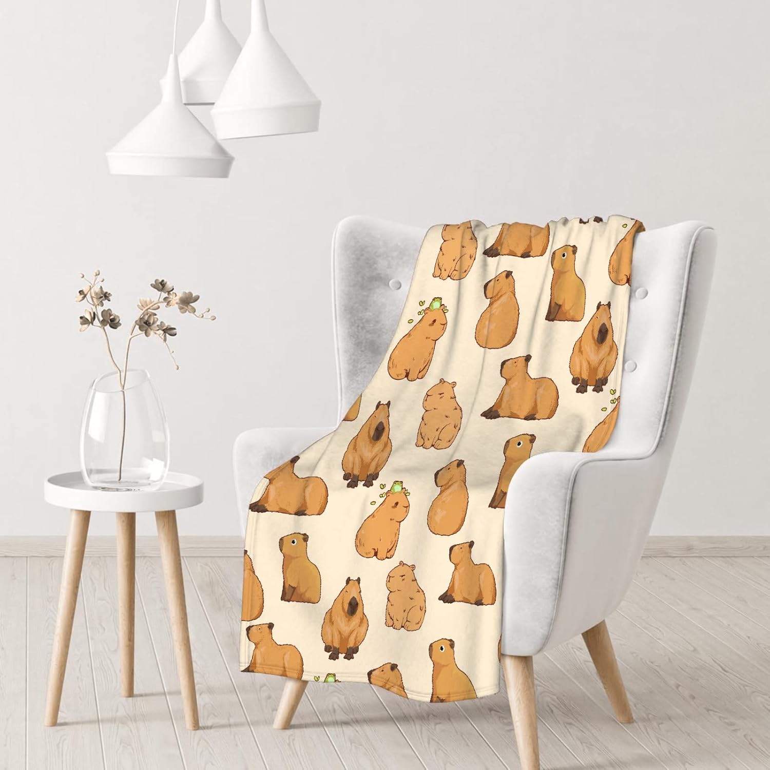 Capybaras Blanket Gift for Girls Boys Kids-40x50 Inches Soft Flannel Blankets Cutes Capybara Cozy Throws Blanket for Women Men, Capybaras Blanket Decor for Couch Sofa Bedroom - Image 7
