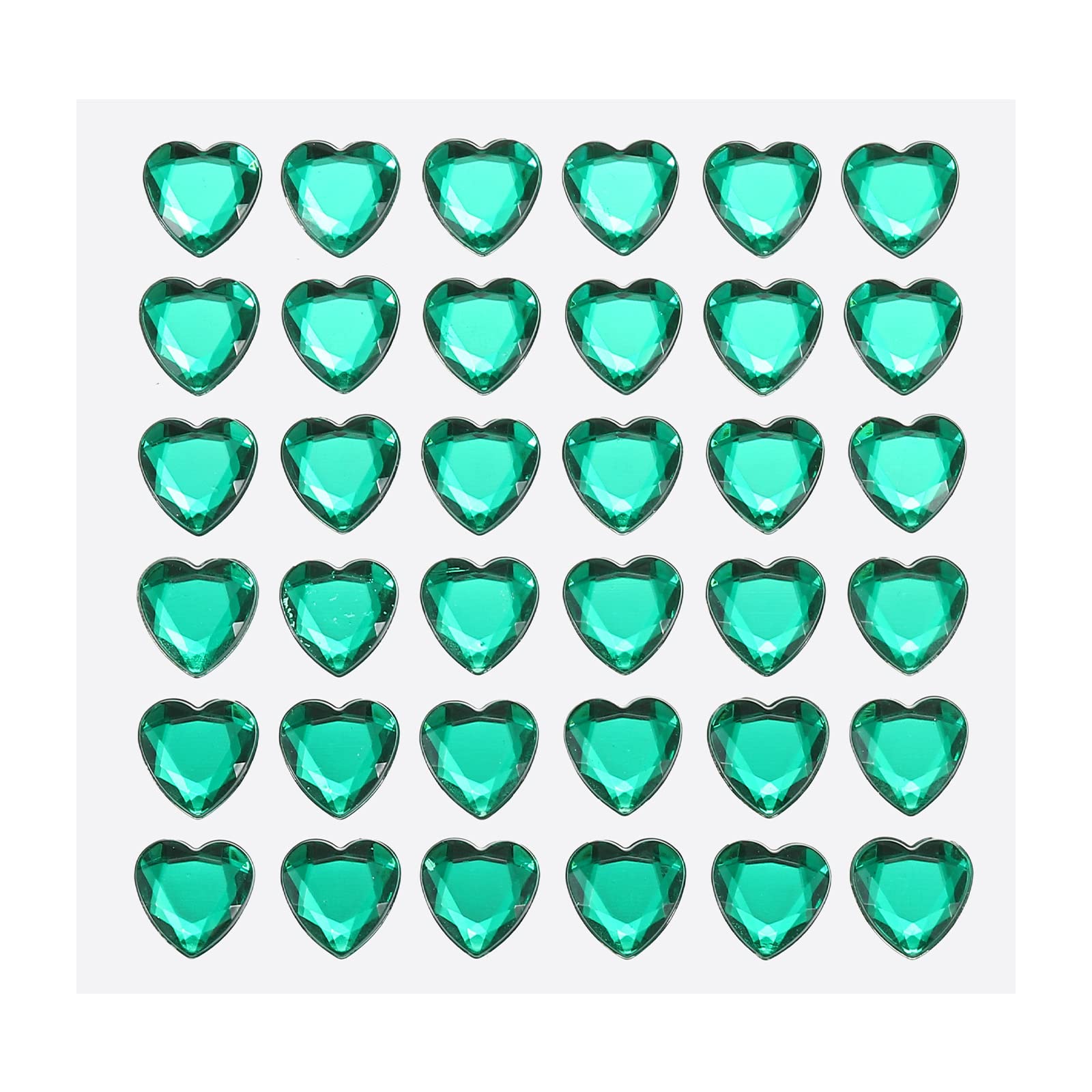 Autocollants cœur strass vert foncé 10mm MECCANIXITY pour maquillage et bricolage (144 pièces)