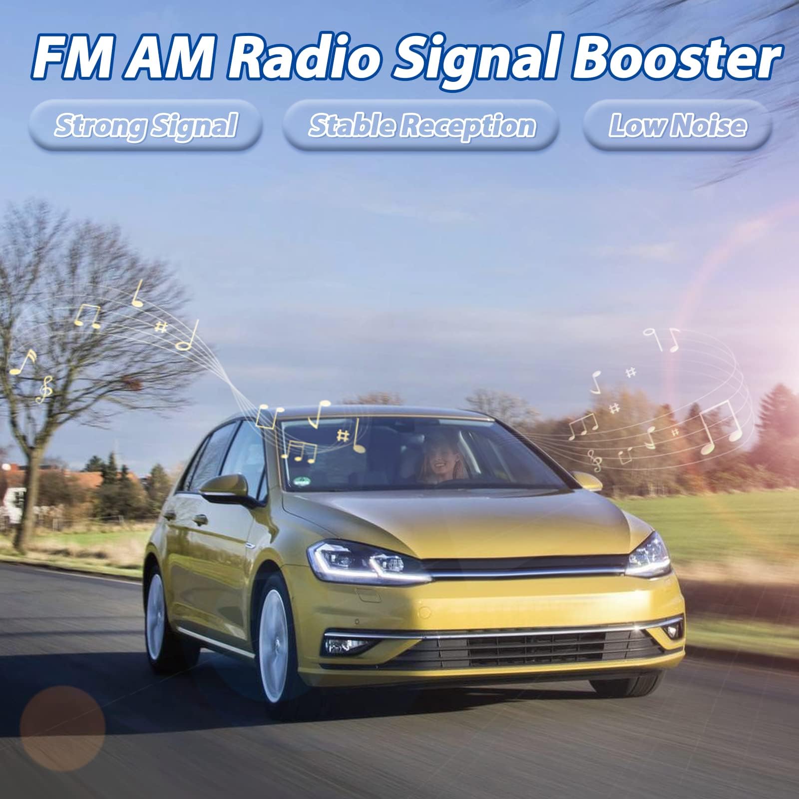 Bingfu Amplificatore Segnale Antenna Autoradio Auto, Adattatore da Doppio Maschio Fakra a Spina DIN per Volkswagen VW Golf Polo Audi BMW Unità Principale