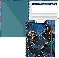 Vista 16 de Hongri Portapapeles Folio con libreta forrada recargable, carpetas de 8.5 x 11 con 10 bolsillos de almacenamiento, portafolio espiral, tamaño 12.8 x