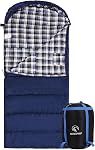 REDCAMP Outdoors Cotton Flannel Sleeping Bag for Camping Backpacking, Warm and Comfortable Envelope Sleeping Bags with 2/3/4lbs Filling
