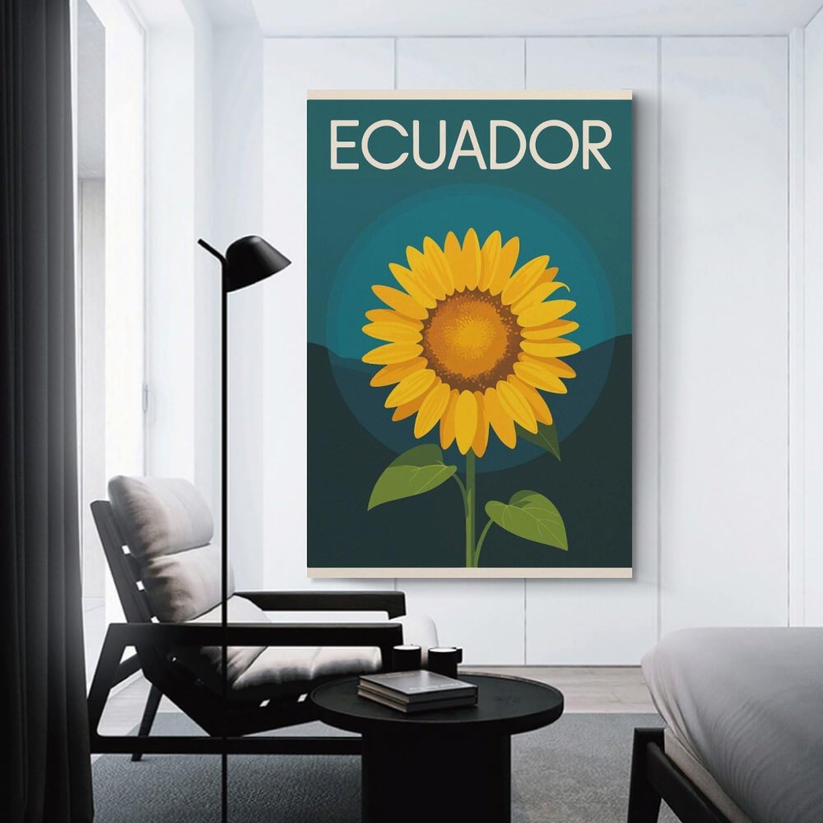 Junmoney Canvas Art Print Ecuador Sunflower Travel, 20x30inch(50x75cm), for Gallery Wall Layouts in Home Or Office, A Versatile Canvas Print for Layering