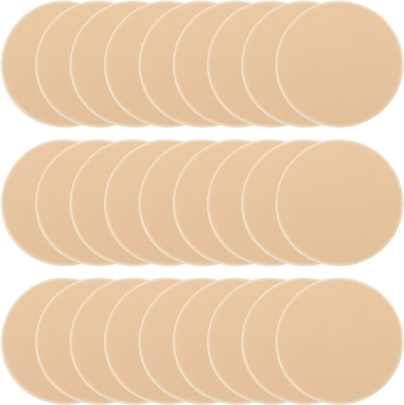 25 Pcs Women's Round Soft Makeup Beauty Eye Face Foundation Blender Facial Smooth Powder Puff Cosmetics Blush Applicators Sponges Use for Dry and Wet