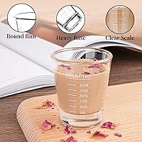 Vista 4 de Shot Glasses Measuring cup Espresso Shot Glass Liquid Heavy Wine 2 Pack 26-Incremental Measurement 1oz, 6 Tsp, 2 Tbs, 30ml By BCnmviku (2pack-White)