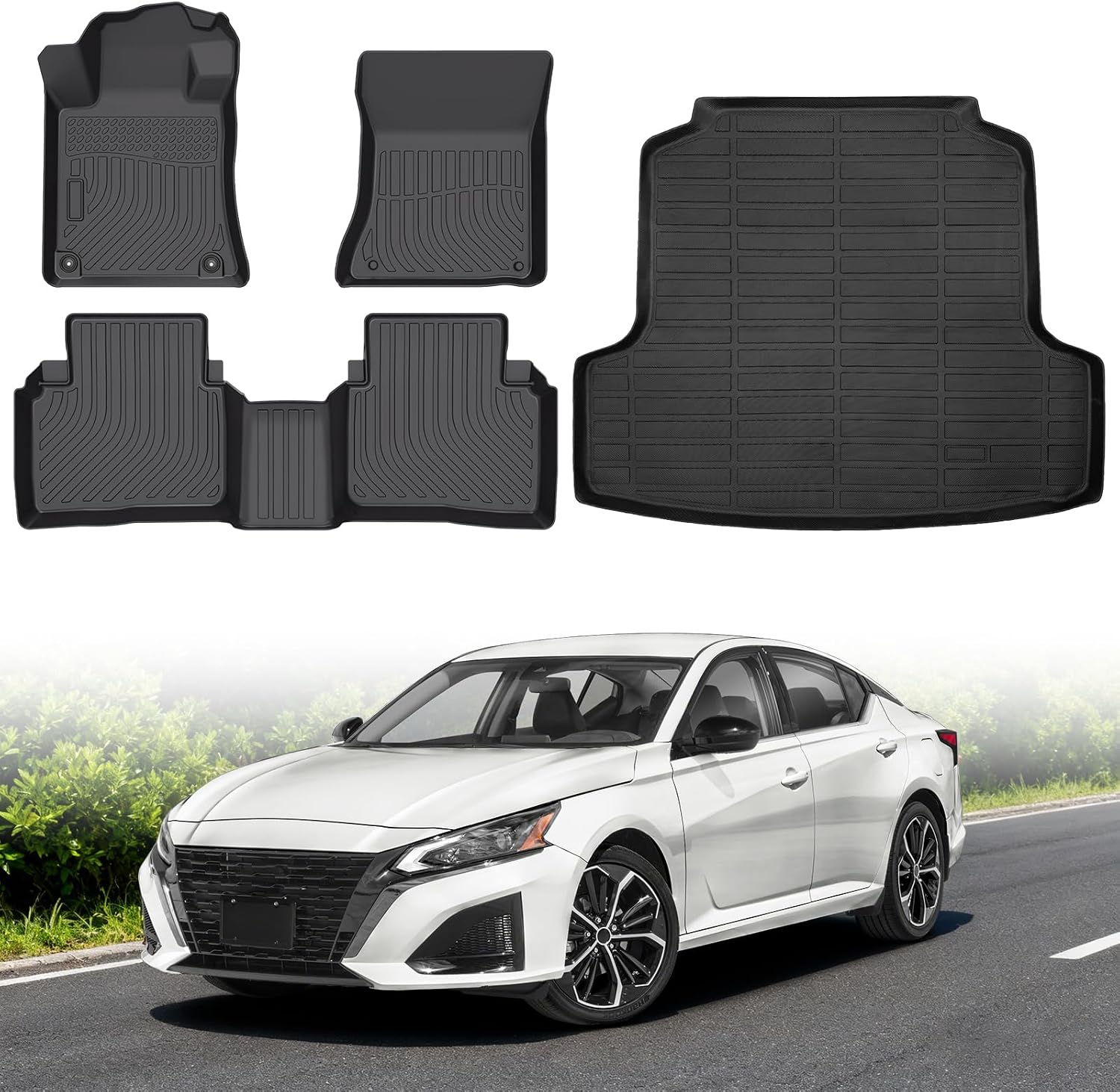 Floor Mats for Nissan Altima 2019-2025 Custom Fit Floor Liners All Weather Protection TPE Anti-Slip Automotive Full Set Custom Car Mats Accessories