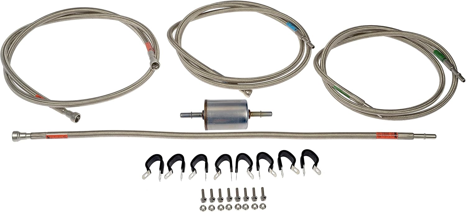 Dorman 819-839 Front Flexible Braided Stainless Steel Fuel Line Compatible with Select Chevrolet/GMC Models (OE FIX)